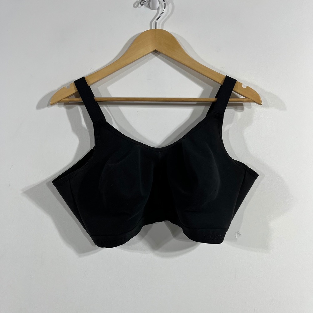 Cacique Cotton Unlined No-Wire Scoop Bra Black 42DDD Plus Size Wireless Comfort